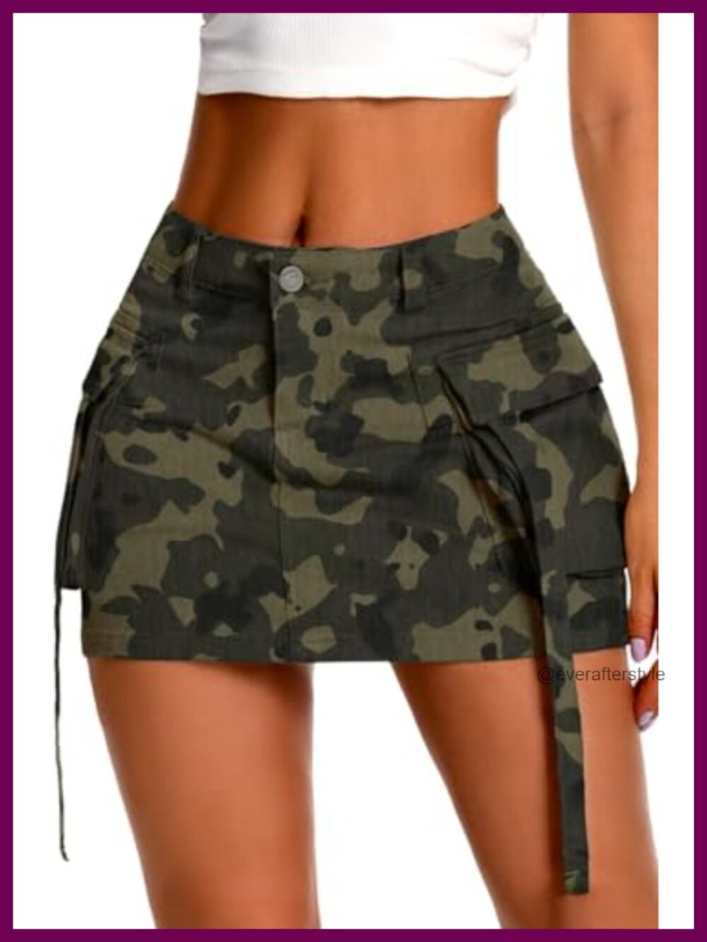 High Stretch Denim Cargo Mini Skirt Low Rise Y2K Flap Pockets